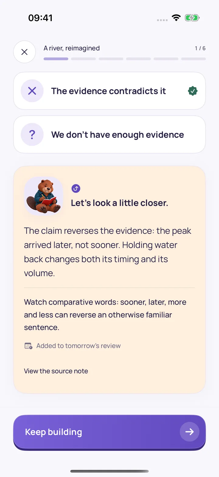 Trestle Coach feedback screen